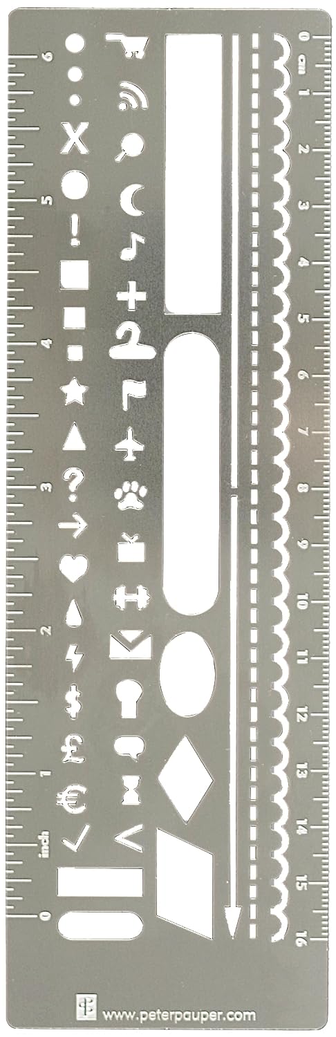 Metal Stencil and Ruler Bookmark